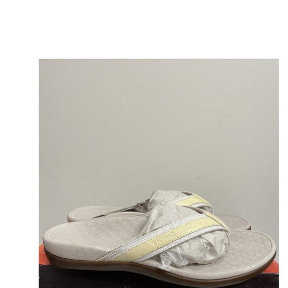 Vionic Tide II Womens Sz 7 Flip Flop White Orthaheel NWT - Picture 2 of 6